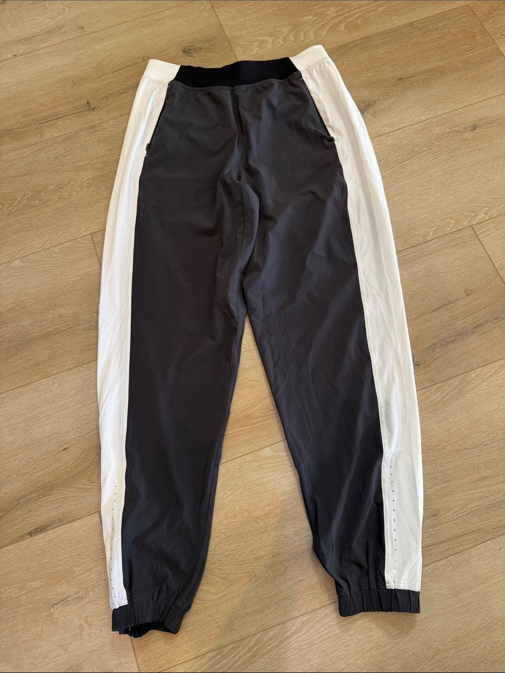 Women’s Lululemon Black Jogger/track Pants with White Side Panels